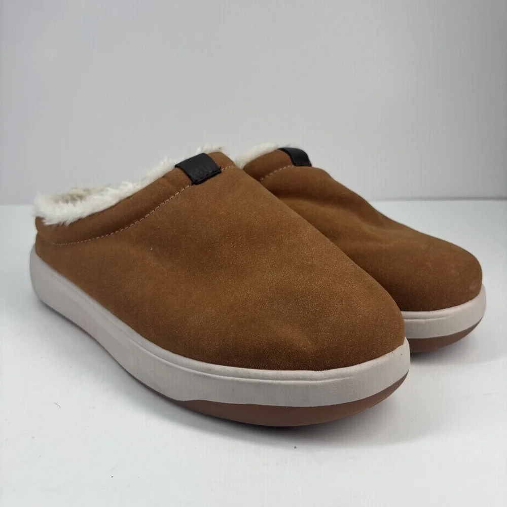 RedHead Men's US 11M Chestnut Suede Faux Fur Slip-On Sherpa Winter Clogs Slipper